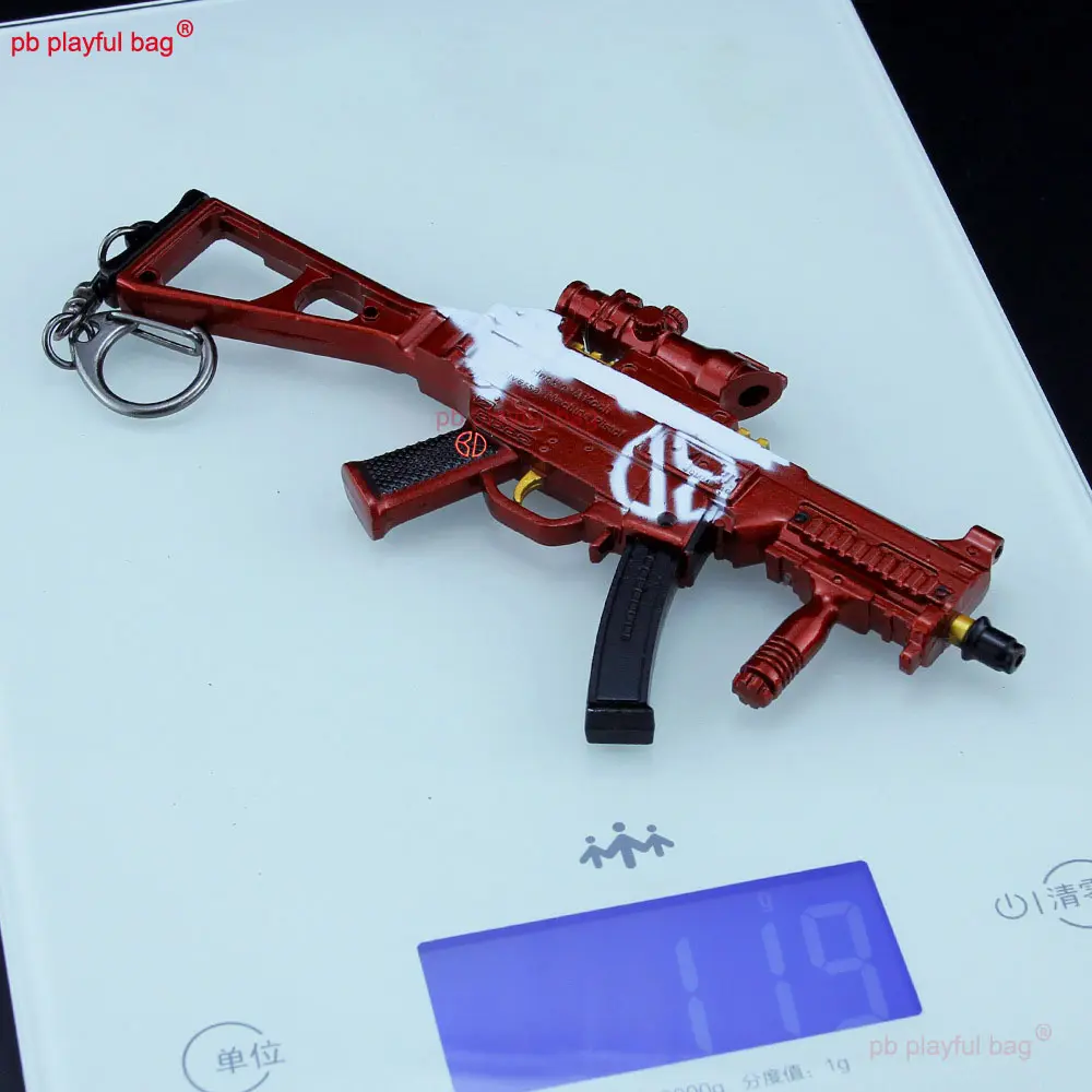 14cm Metal UMP9 Mini Alloy Gun Model Action Figures Game Peripheral Keychain Ornament Decoration Collect Kids Toy Gift ZG400