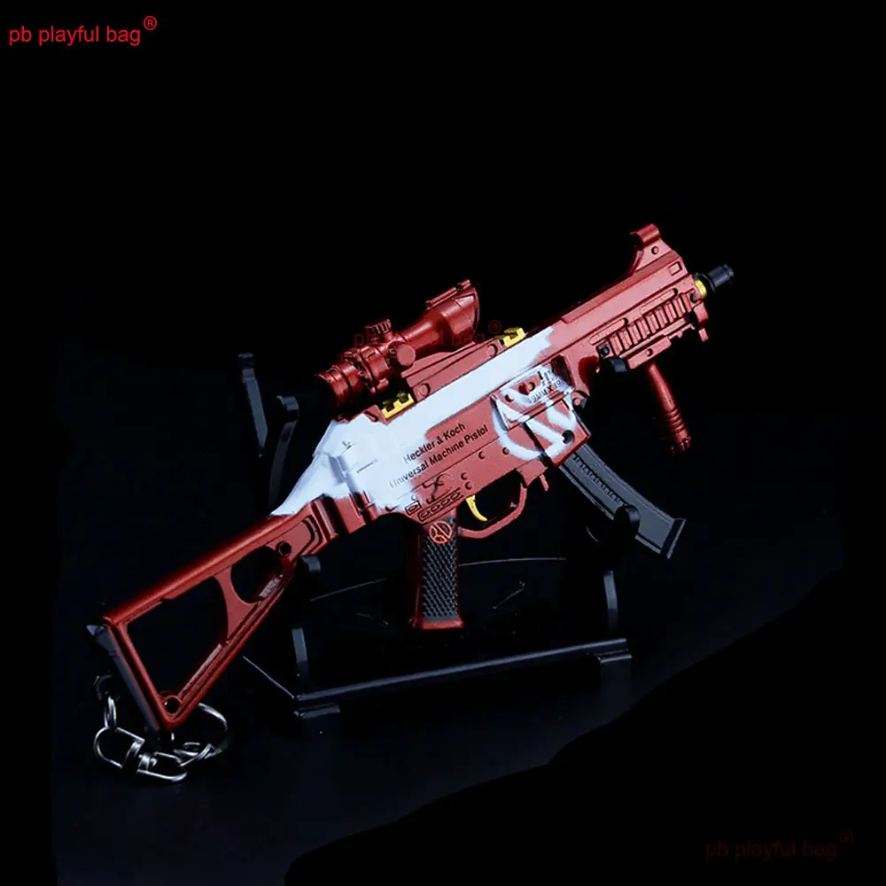 14cm Metal UMP9 Mini Alloy Gun Model Action Figures Game Peripheral Keychain Ornament Decoration Collect Kids Toy Gift ZG400