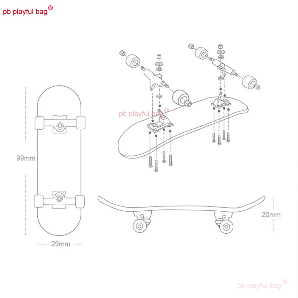 Mini Fingertip Puzzle Toys Wooden Professional Finger SkateBoard Novelty Children's Toys Leisure Party Gifts ZG333
