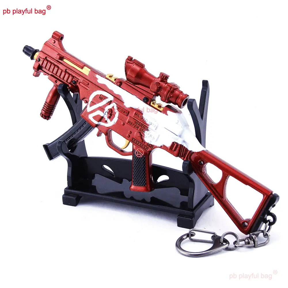 14cm Metal UMP9 Mini Alloy Gun Model Action Figures Game Peripheral Keychain Ornament Decoration Collect Kids Toy Gift ZG400