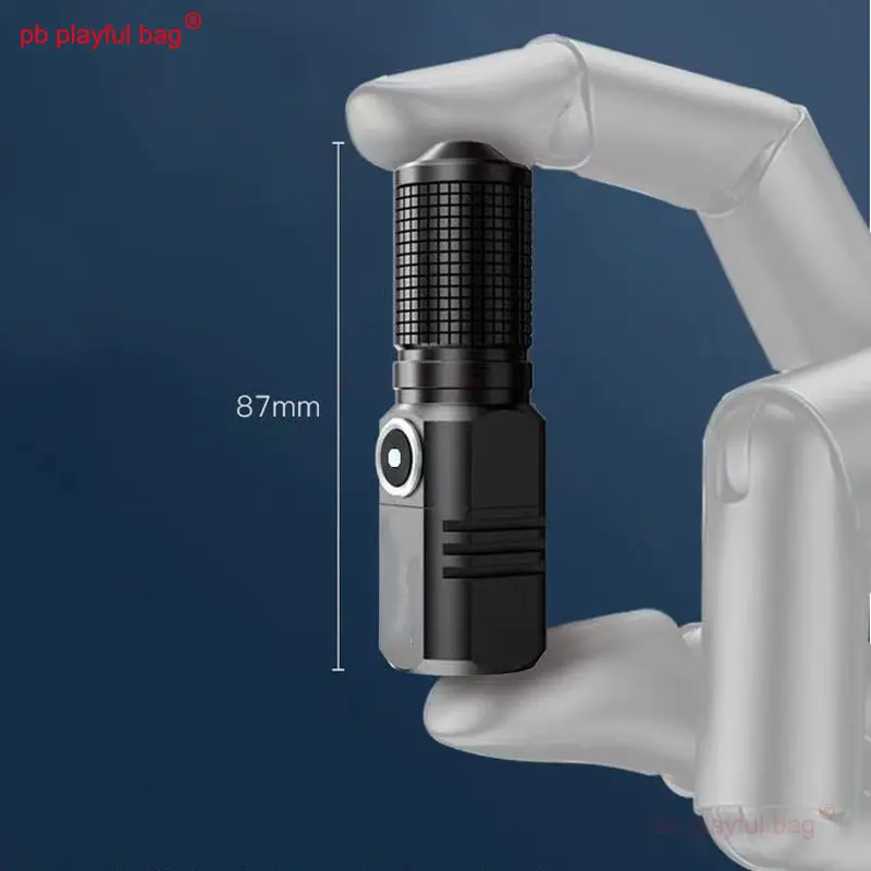 Outdoor Sports Tactical Mini Flashlight Portable USB Rechargeable LED Aluminum Alloy Camping Travel Equipment Lighting Tool RG16