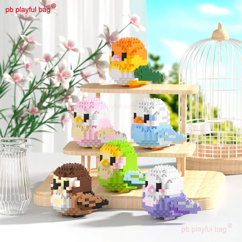 12 Styles Micro Building Blocks Animal Bird Parrot Creative DIY Assembly Toys Puzzle Education Christmas Gift Decoration UG322