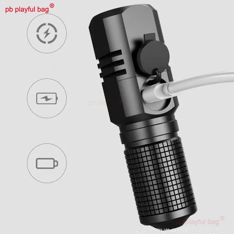 Outdoor Sports Tactical Mini Flashlight Portable USB Rechargeable LED Aluminum Alloy Camping Travel Equipment Lighting Tool RG16