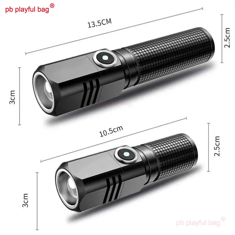 Outdoor Sports Tactical Mini Flashlight Portable USB Rechargeable LED Aluminum Alloy Camping Travel Equipment Lighting Tool RG16