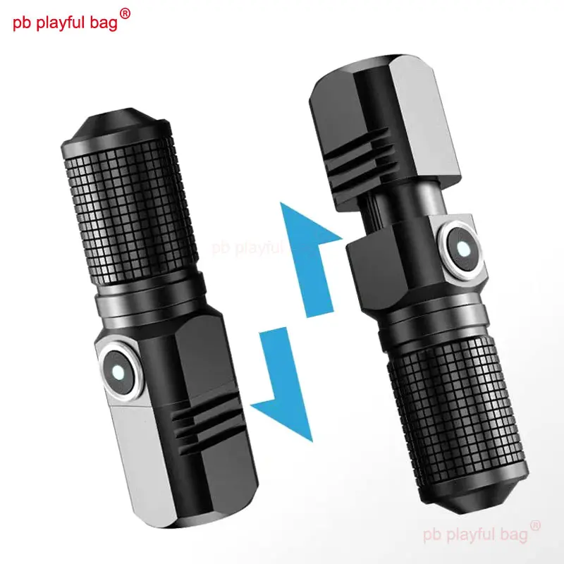 Outdoor Sports Tactical Mini Flashlight Portable USB Rechargeable LED Aluminum Alloy Camping Travel Equipment Lighting Tool RG16