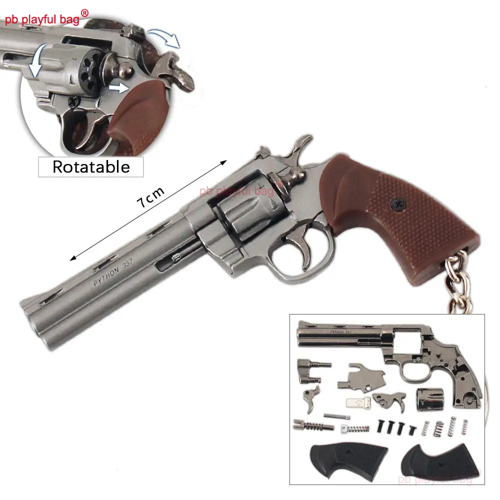 1: 3 Detachable Metal Mini Revolver Models Alloy Pendant Toy Keychain CS Game Weapon Model Action Figure Christmas Gifts ZG375