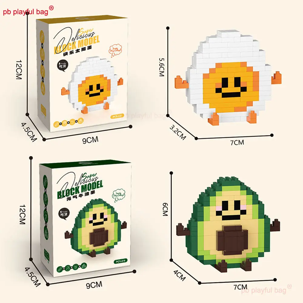 Microparticle Building Block Milk Cake Food Series Kids Educational Toys Puzzle Fruit Avocado Model Building Blocks Gift UG324