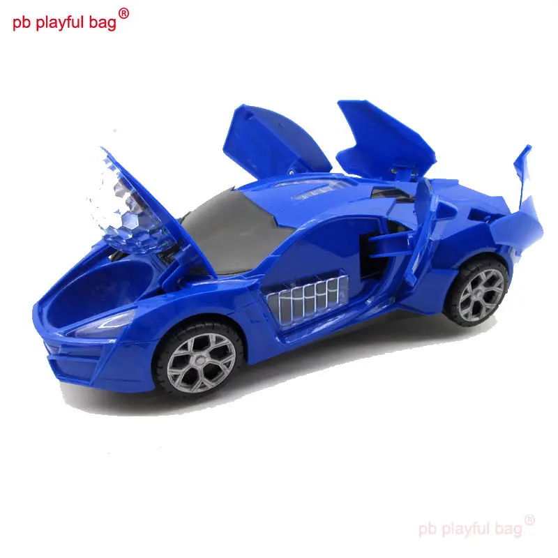 PB Playful Bag Children's electric toy car 360 ° rotating light music automatic door opening Model toys and gifts VG42