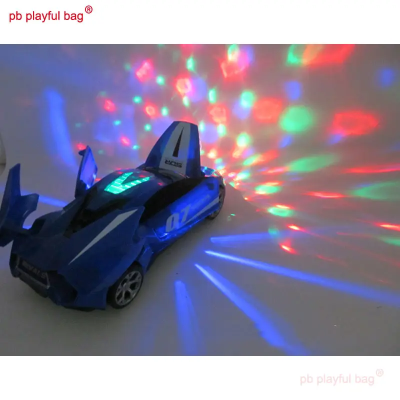 PB Playful Bag Children's electric toy car 360 ° rotating light music automatic door opening Model toys and gifts VG42