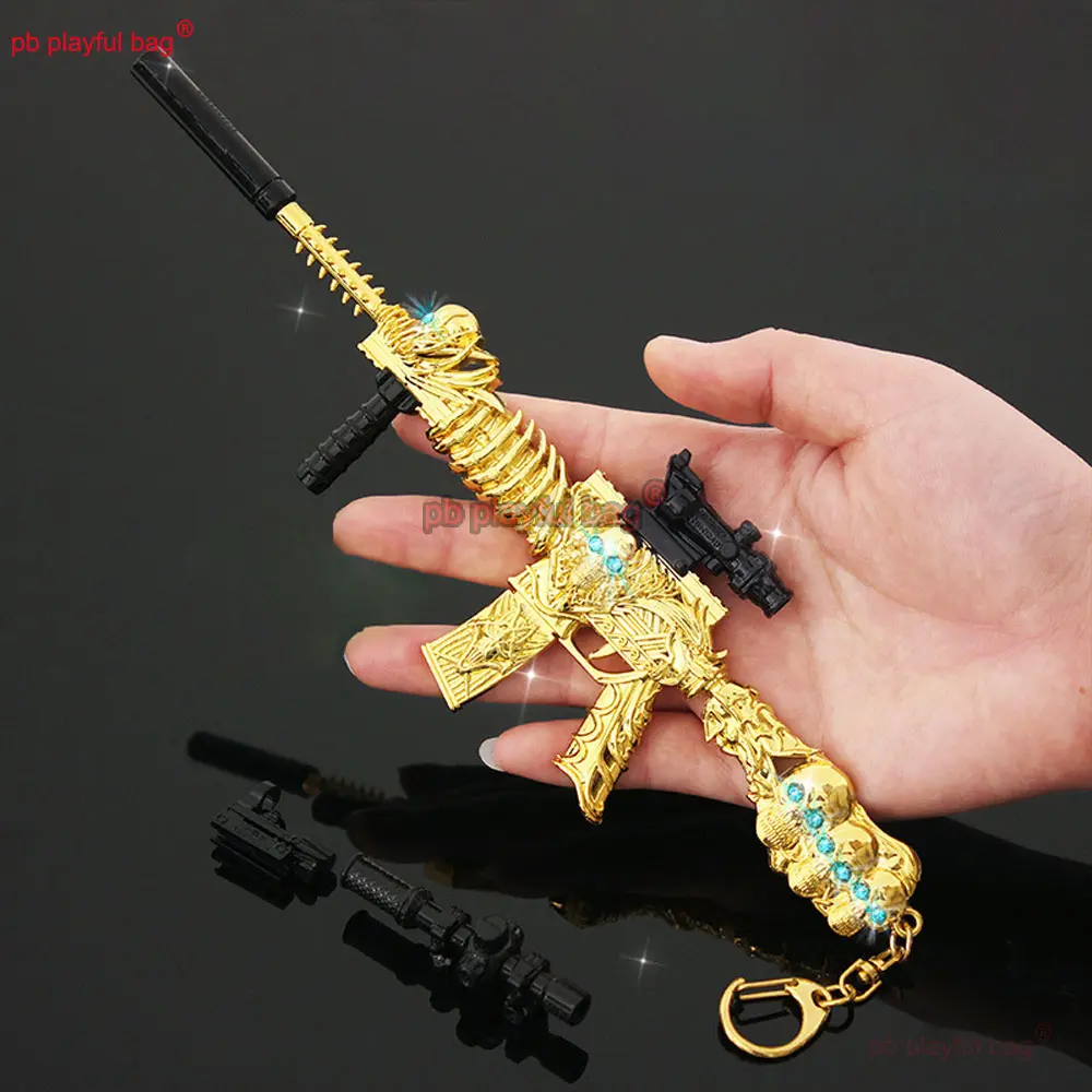 24cm M416 Rifle Metal Toy Gun Model CS Game Peripheral Keychain Backpack Pendant Action Figures Collect Kids Toy Gift ZG403