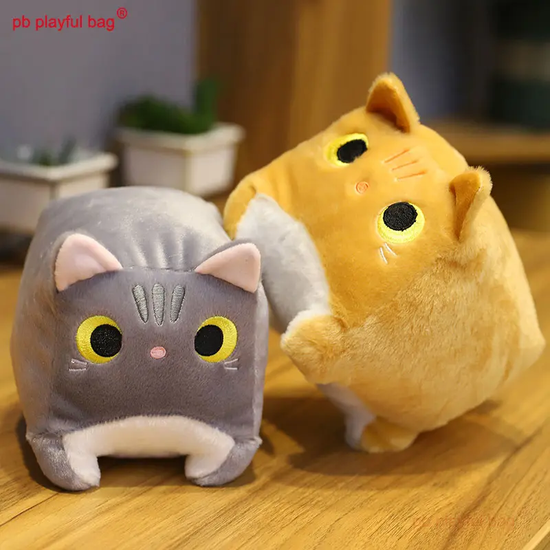 Cartoon Square Cat Plush Doll Mini Cute Soft Stuffed Doll Birthday Gift for Kids Kawaii Decoration Cats Animal Model Toy ZG238