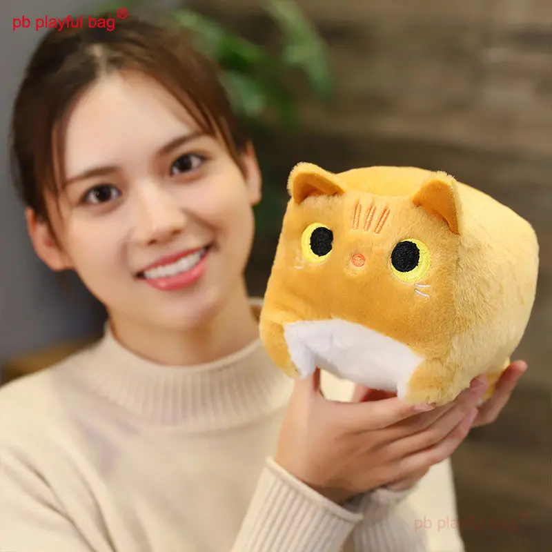 Cartoon Square Cat Plush Doll Mini Cute Soft Stuffed Doll Birthday Gift for Kids Kawaii Decoration Cats Animal Model Toy ZG238
