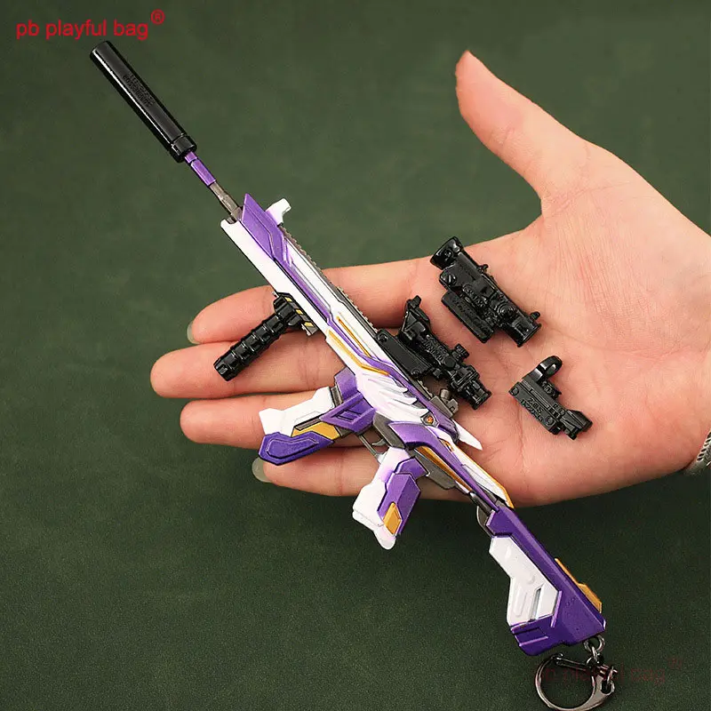 24cm Metal Mini Alloy Toy Gun Model Action Figures GROZA M416 Portable Keychain Ornament Decoration Boys Toys CS Gift HG277