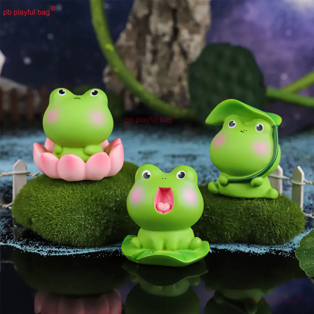 Frog Ornament Home Creative Gift Children's Cartoon Car Decoration Resin Handicrafts Action Figure Animal Model Toy ZG347