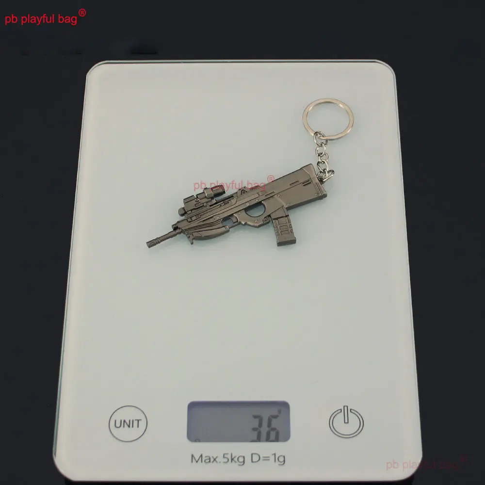 9cm F2000 Rifle Model Metal Toy Gun Pendant Keychain Action Figure CS Game Weapon Peripherals Kids Christmas Gifts ZG391