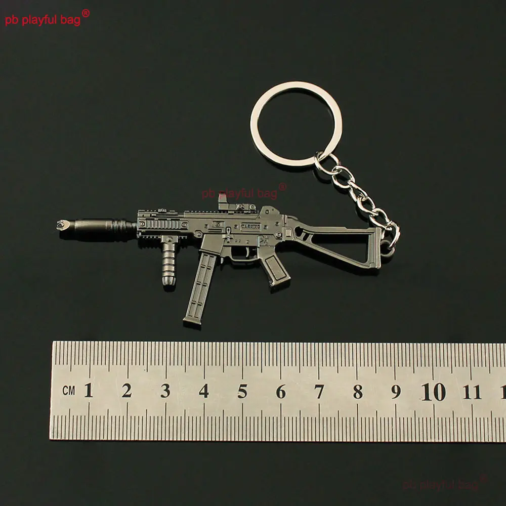 9cm Mini Gun Model Keychain 141UMP45 Jewelry CS Game Metal Pendant Key Chain Action Figures Decoration Kids Toy Gift ZG126
