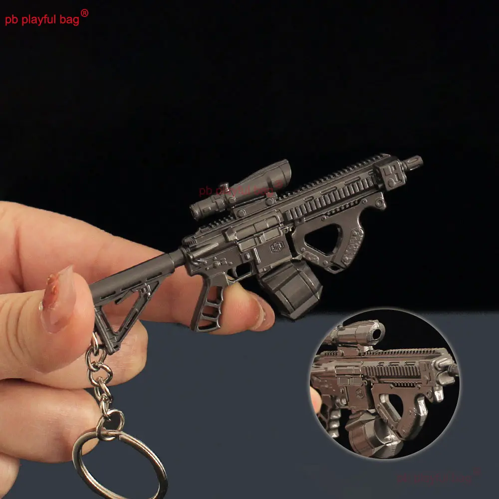 Mini FH416 Rifle Gun Model Alloy Keychain Pendant Weapon Collection Gifts Accessories Game Periphery Decoration Toy ZG379