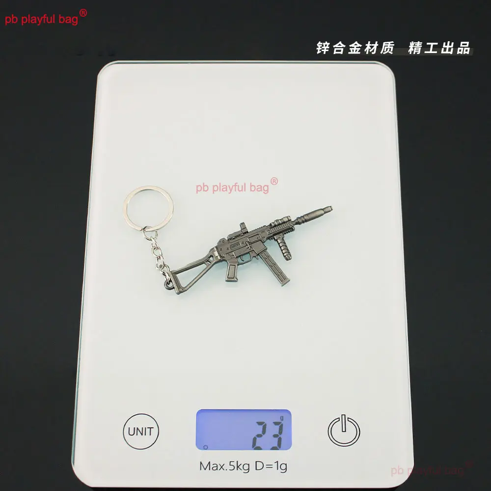 9cm Mini Gun Model Keychain 141UMP45 Jewelry CS Game Metal Pendant Key Chain Action Figures Decoration Kids Toy Gift ZG126