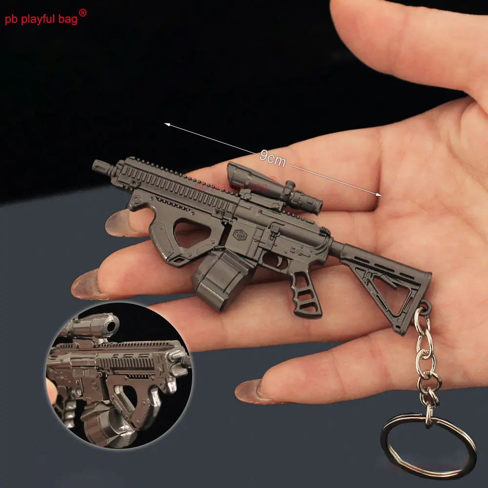 Mini FH416 Rifle Gun Model Alloy Keychain Pendant Weapon Collection Gifts Accessories Game Periphery Decoration Toy ZG379