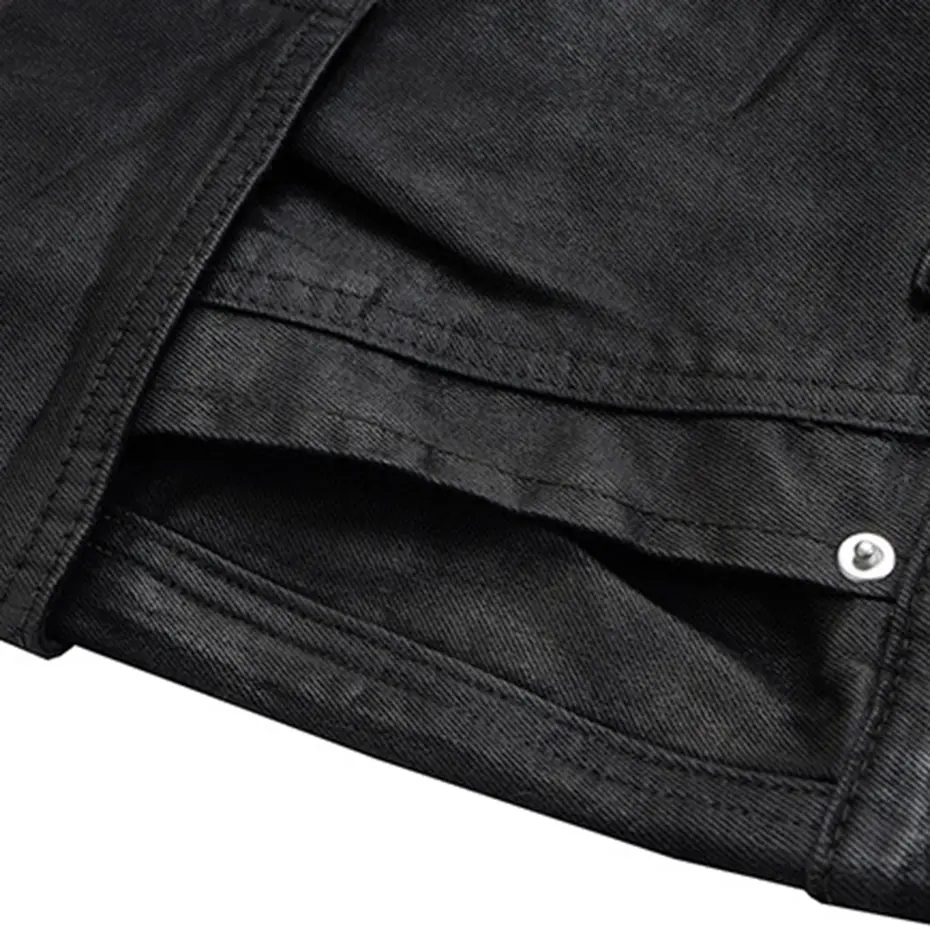 Side Pockets Denim Shorts Men's Summer Loose Casual Jeans Shorts Black Wide Leg Shorts for Male