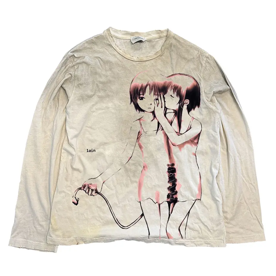 Oversized Long Sleeve T-shirt Anime Graphic Y2K Gothic Vintage T Shirts Tee Tops Harajuku Hip Hop Tshirts with Print Unisex