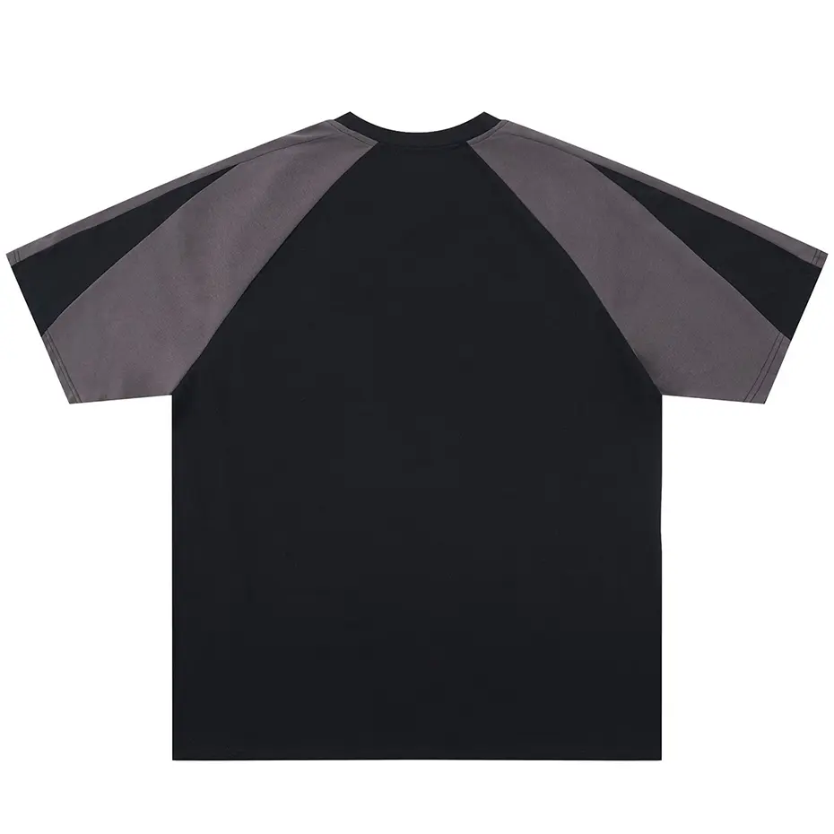 Streetwear Hip Hop Men T Shirts Color Block Patchwork Loose Tee Tops Harajuku Oversized T-shirt