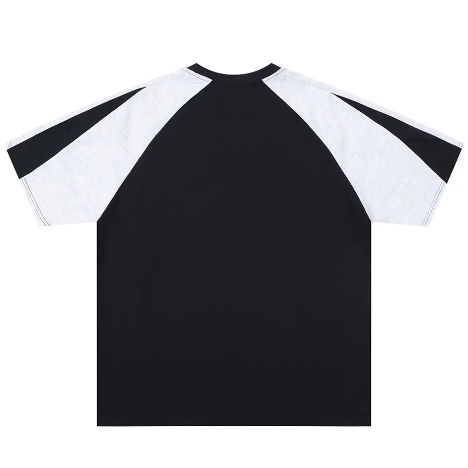 Streetwear Hip Hop Men T Shirts Color Block Patchwork Loose Tee Tops Harajuku Oversized T-shirt