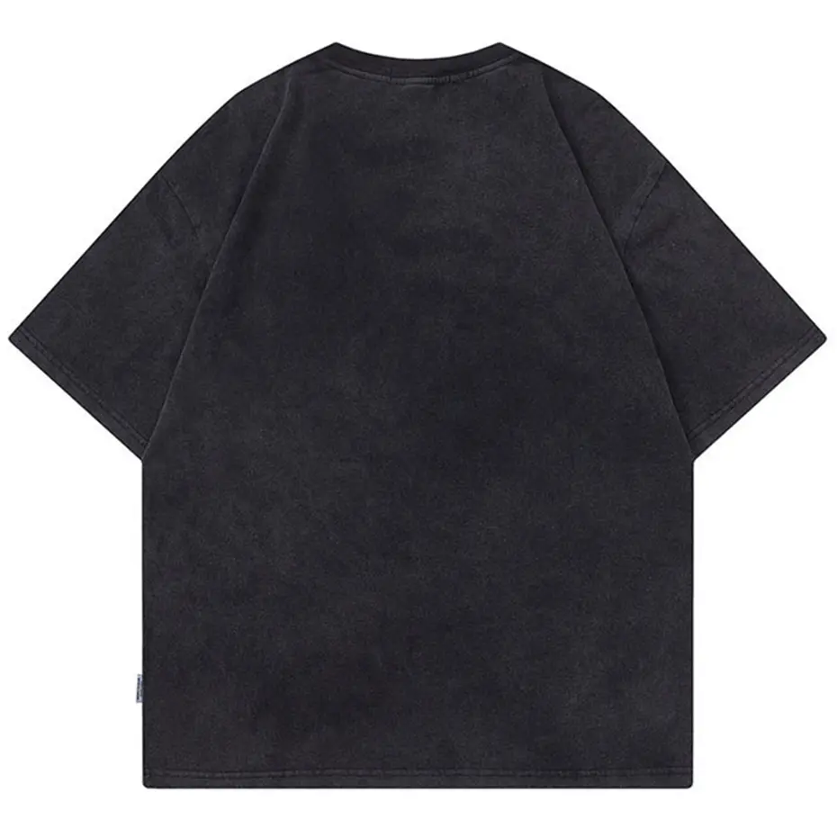 Harajuku Oversized Spider Print T-shirts Hip Hop Streetwear Tee Y2K Tops Men Summer Short Sleeve Loose T Shirt Black White