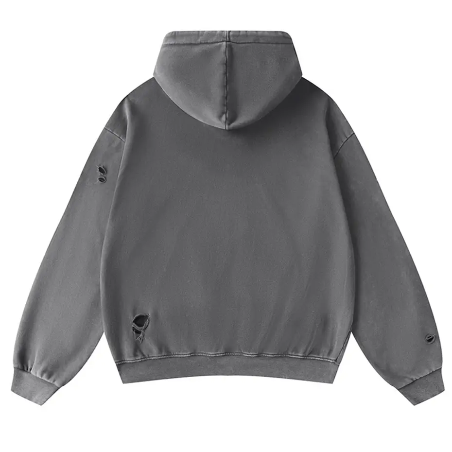 Vintage Ripped Hoodies Men's Streetwear Harajuku Hip Hop Oversized Hoodies Casual Loose Pullover Sweatshirts