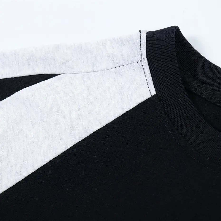 Streetwear Hip Hop Men T Shirts Color Block Patchwork Loose Tee Tops Harajuku Oversized T-shirt