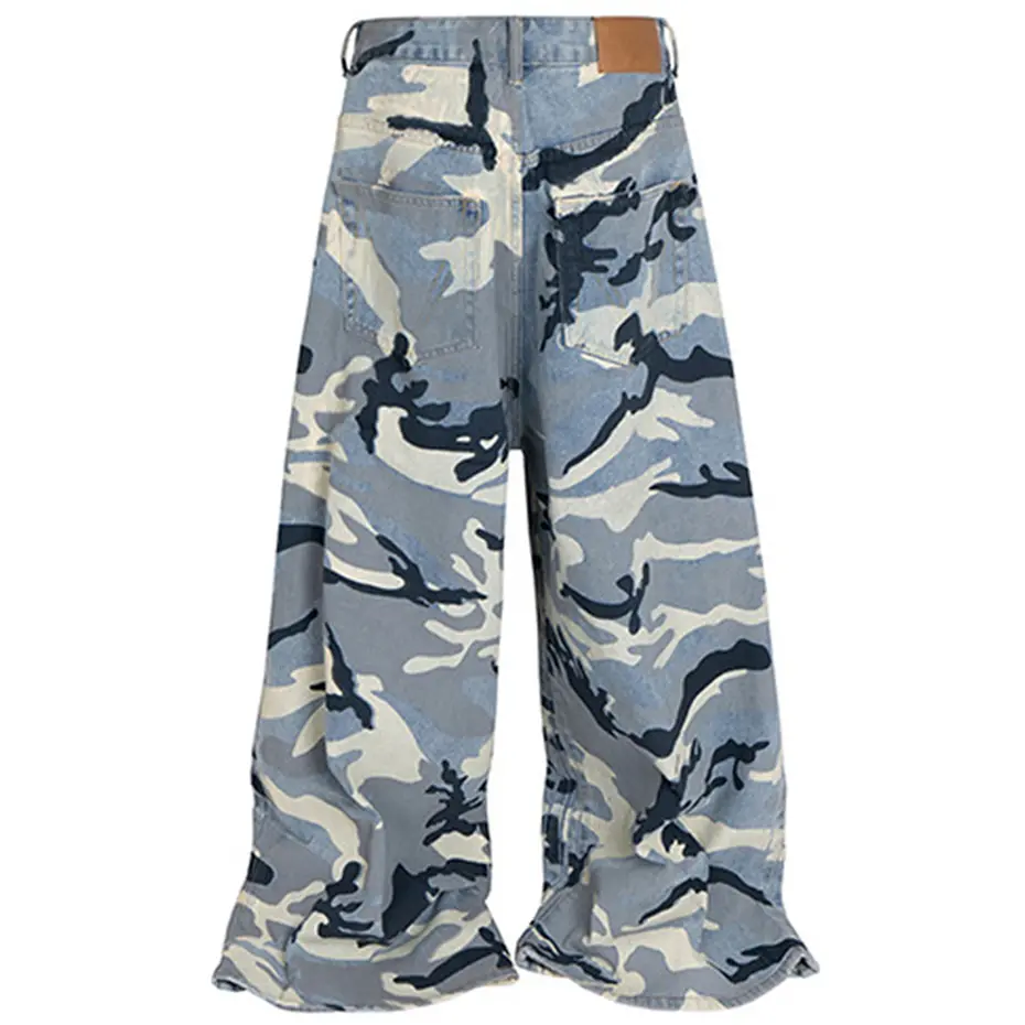 Camouflage Baggy Jeans Men Wide Leg Loose Casual Denim Pants Streetwear Harajuku Hip Hop Jeans Trousers