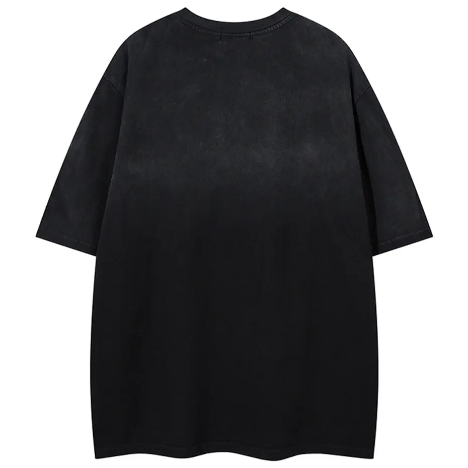 Men's Vintage T Shirt Graphic Embroidery Loose Cotton Tee Tops Streetwear Harajuku Hip Hop Oversized T-shirt