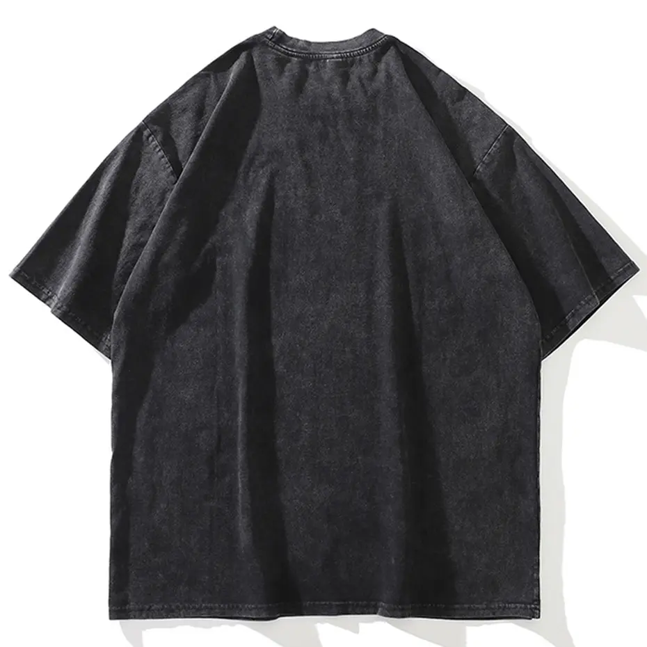 Streetwear Hip Hop T-shirts 2025 Men Harajuku Oversized T Shirt Eyes Printed Washed Vintage Tee Shirts Tops