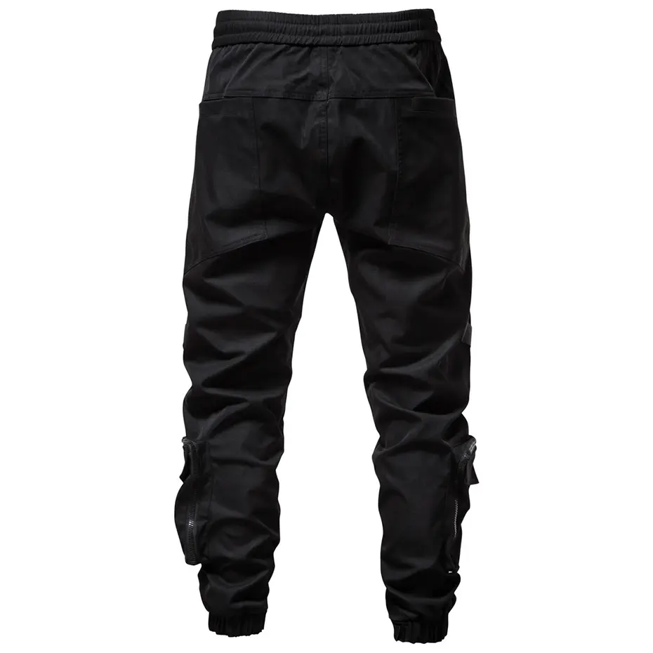 Fashion Ninja Pants Techwear Bandage Zipper Pockets Cargo Pants Joggers Men Black Hip Hop Streetwear Trousers