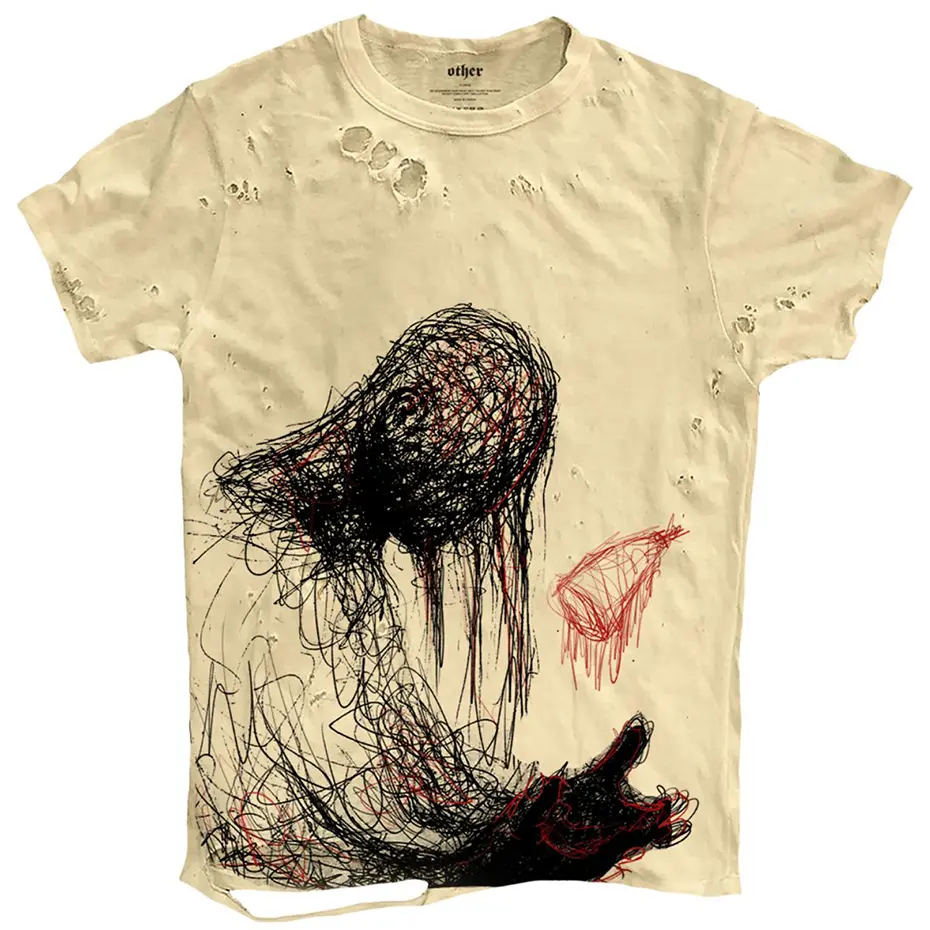 Graffiti Ripped Men T Shirts Punk Harajuku Streetwear Ripped Tshirt Summer Casual Loose Tee Tops Hip Hop T-shirt