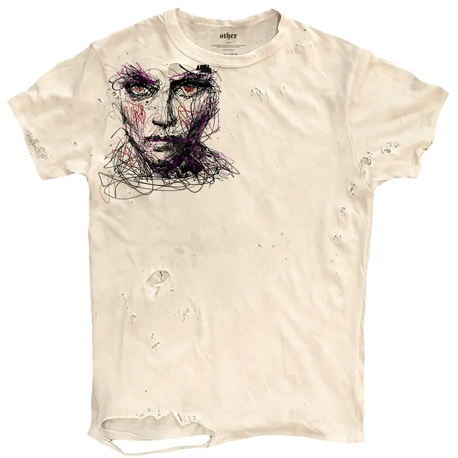 Graffiti Ripped Men T Shirts Punk Harajuku Streetwear Ripped Tshirt Summer Casual Loose Tee Tops Hip Hop T-shirt