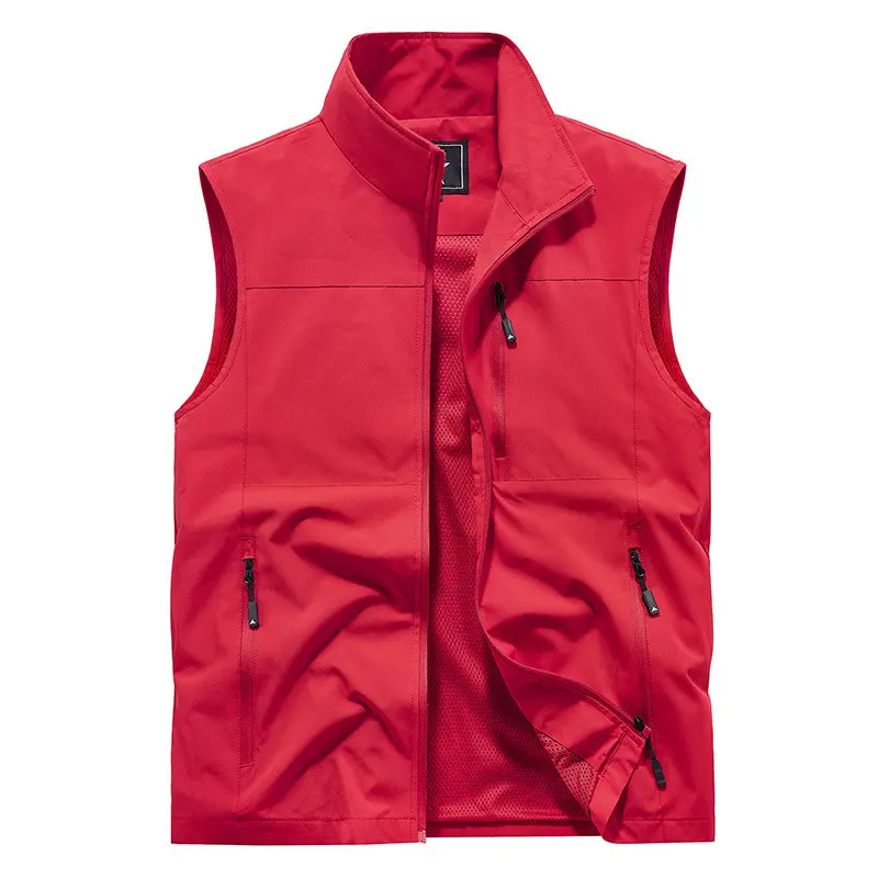 New Summer Men Outdoor Cargo Vests Thin Mesh Breathable Waistcoats Climbing Sleeveless Jackets Male Sportswear Casual Vests 6XL