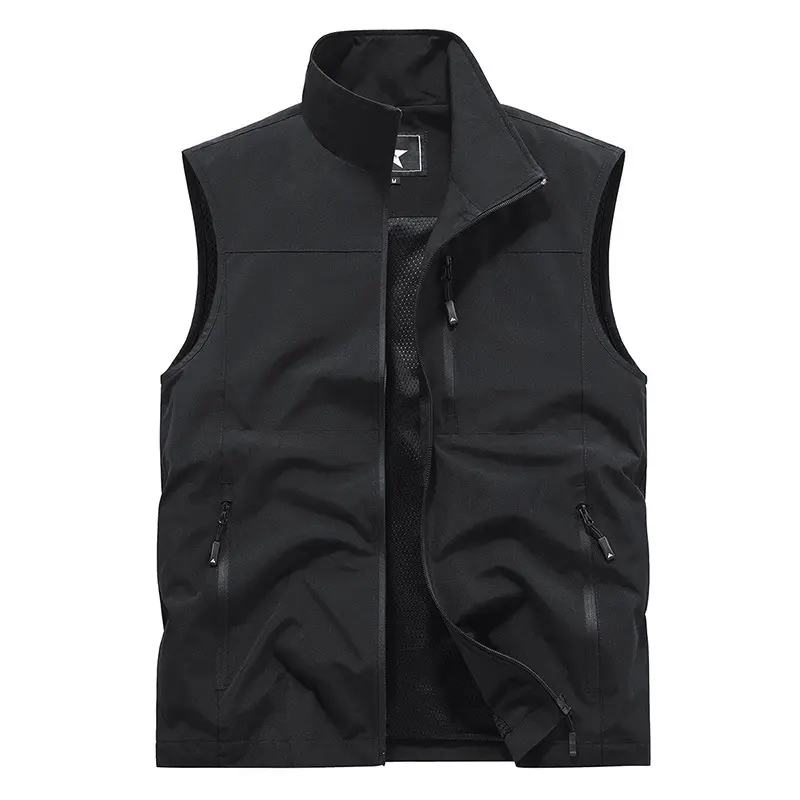 New Summer Men Outdoor Cargo Vests Thin Mesh Breathable Waistcoats Climbing Sleeveless Jackets Male Sportswear Casual Vests 6XL