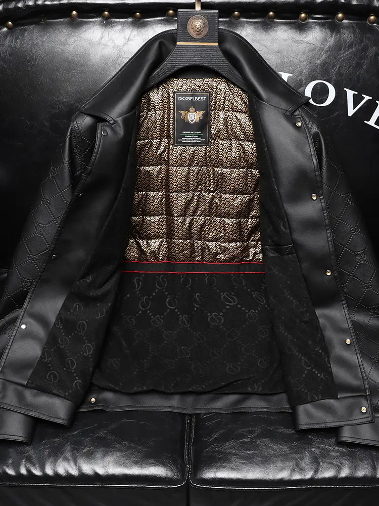 New Autumn Men Fashion Leather Jackets Slim Fit Casual Leather Coats Male Multiple pockets Good Quality Leather Jackets Size 3XL