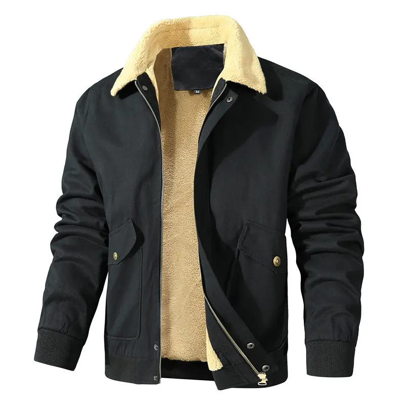 Men Fleece Winter Jackets Black Casual Warm Coats New Fashion Male Tooling Jackets Quality Winter Parkas Men's Clothing Size 3XL