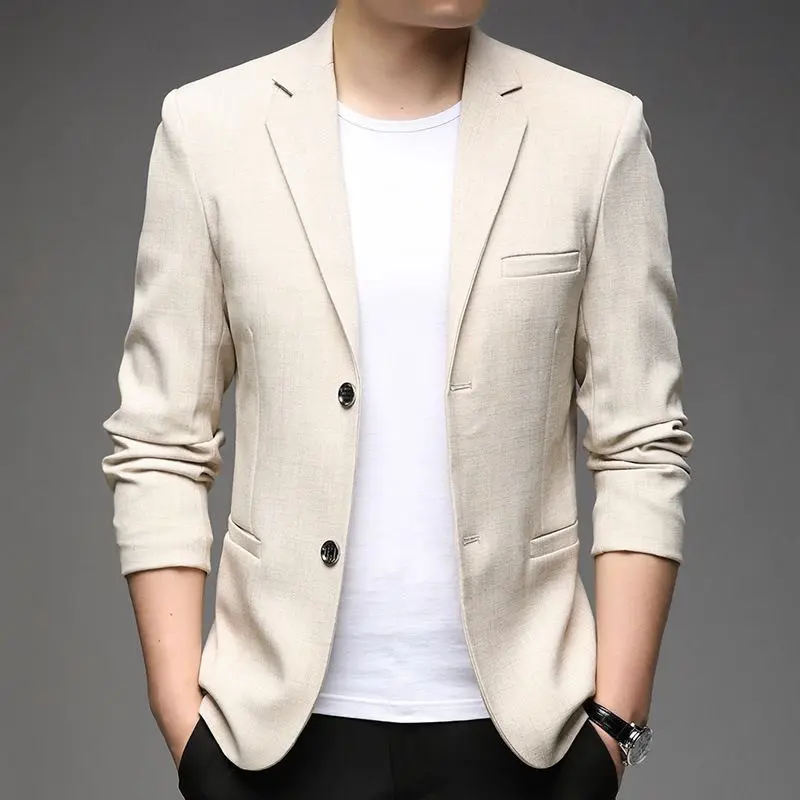 Men Formal Wear Thin Blazers Jackets New Spring Male Business Casual Suits Coats New Fashion Man Solid Blazers Men's Clothing 4X