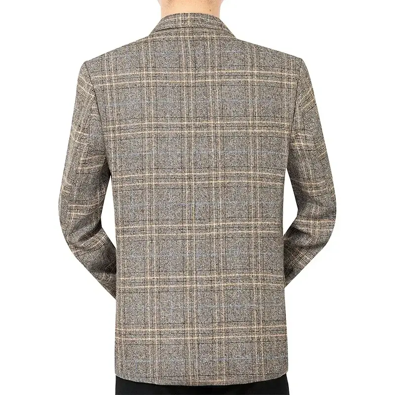 New Spring Autumn Men Plaid Business Blazers Jackets Casual Suits Coats High Quality Male Slim Blazers Coats Men's Clothing 4XL