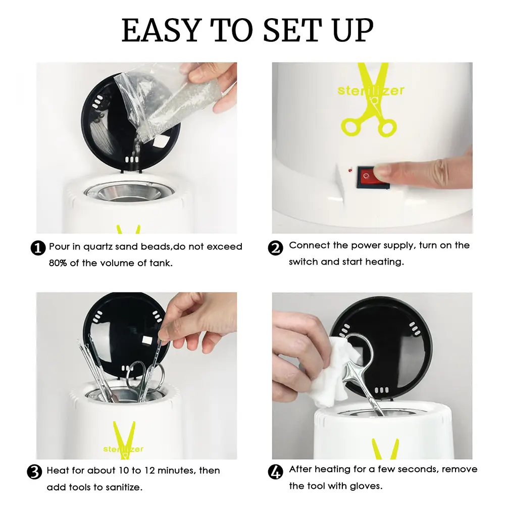 LULAA Professional Nail High Temperature Sterilizer Pot for Tweezers Manicure Beauty Salon Tattoo Nipper Equipment Hair Salon