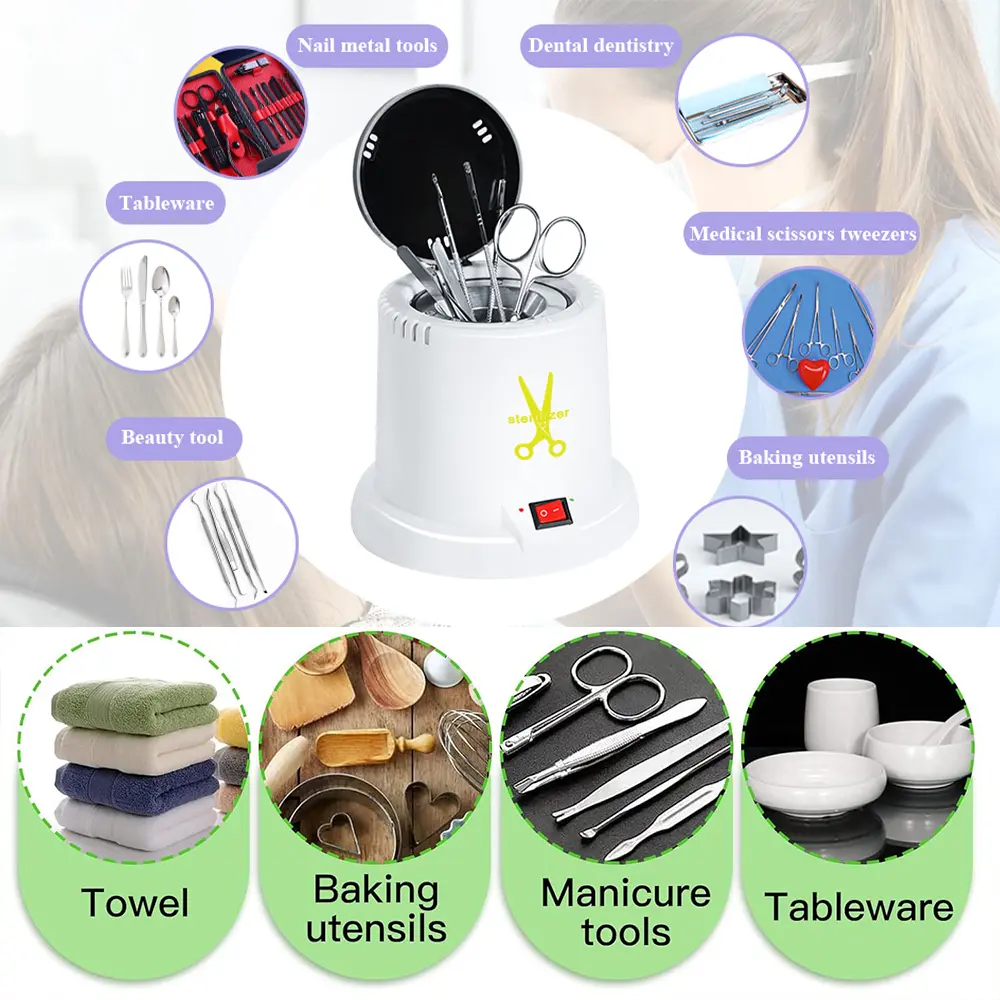 LULAA Professional Nail High Temperature Sterilizer Pot for Tweezers Manicure Beauty Salon Tattoo Nipper Equipment Hair Salon