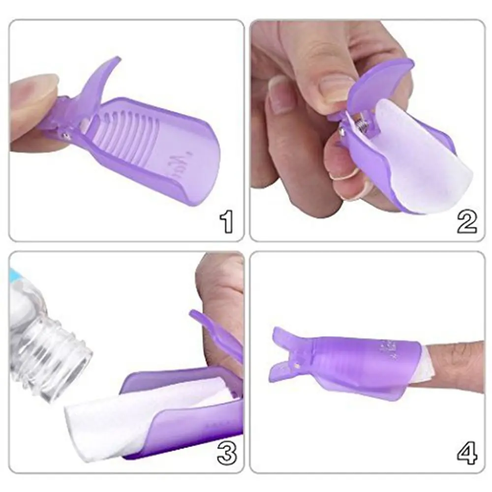 LINMANDA 10PC/1Set Plastic Acrylic Nail Art Soak Off Cap Clip UV Gel Polish Remover Wrap Tool for Nail Lovers or Nail Salons