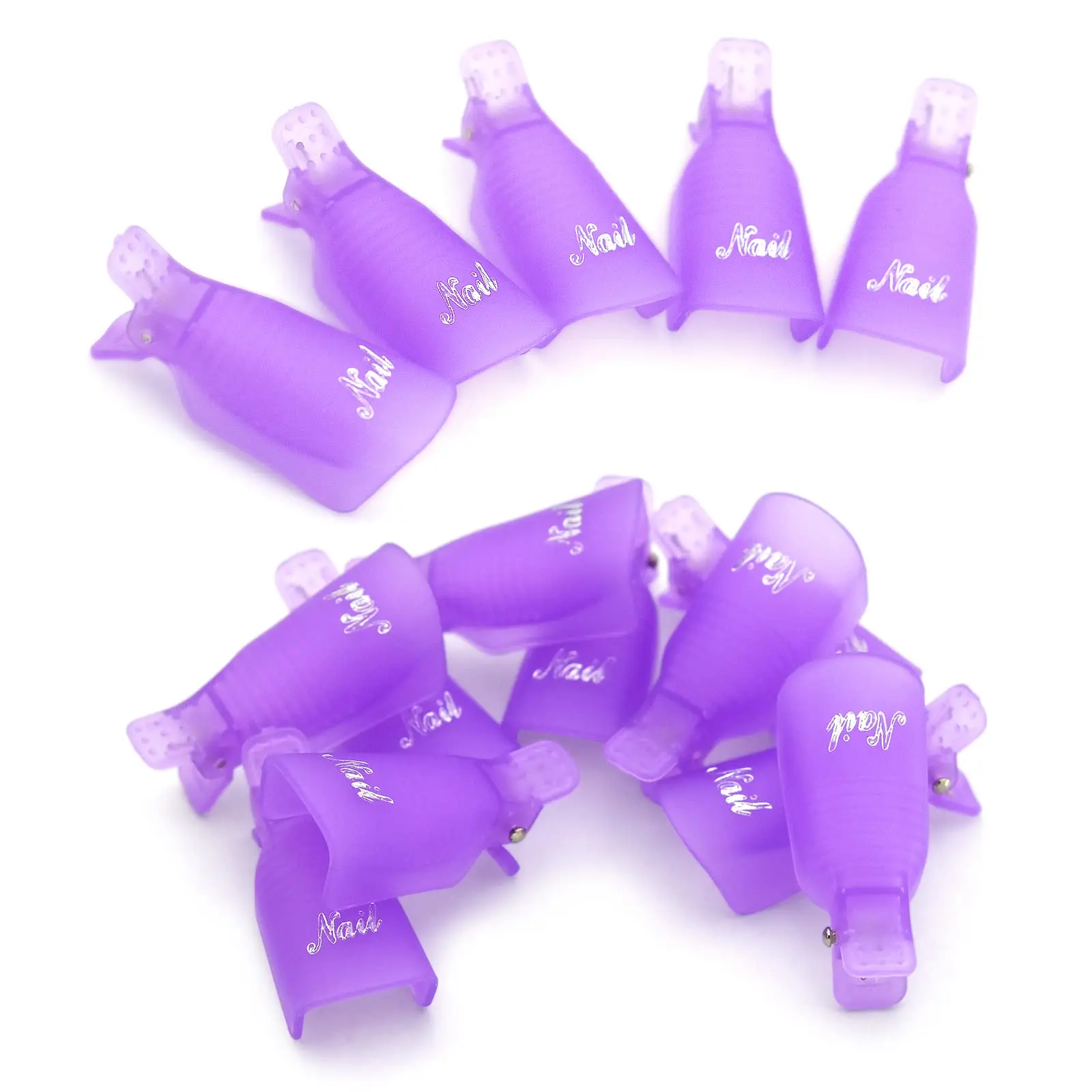 LINMANDA 10PC/1Set Plastic Acrylic Nail Art Soak Off Cap Clip UV Gel Polish Remover Wrap Tool for Nail Lovers or Nail Salons