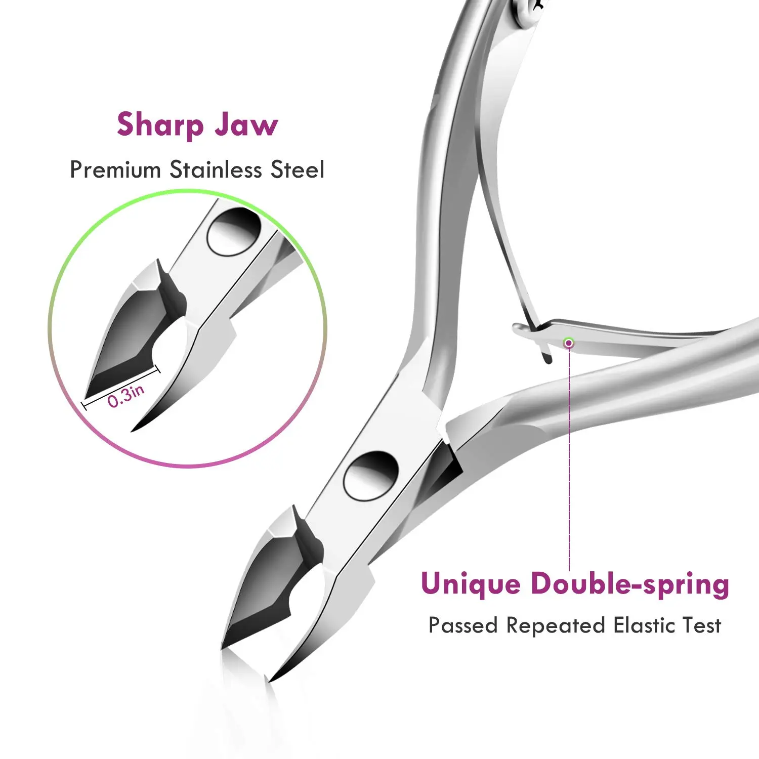 LINMANDA Cuticle Trimmer with Cuticle Pusher Nail Cuticle Nipper Professional Manicure Tools Stainless Steel Dual End Pusher