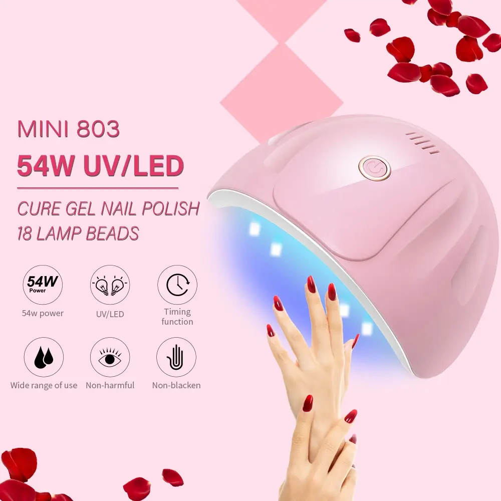 LINMANDA 54W Nail Dryer Lamp UV Light for Nails Eyes Protection Lamp for Gel Nails Gel Nail Polish Curing Dryer Home Salon Tool