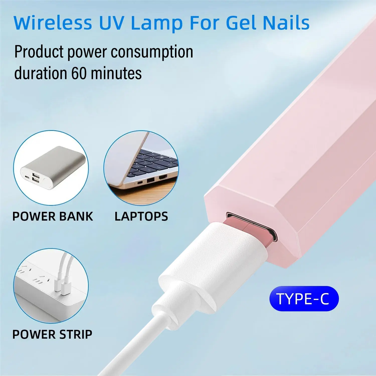 LINMANDA Mini UV Nail Lamp for Gel Nails Handheld UV Light for Nails LED Nail Lamp 3W Nail Dryer for Curing Gel Polish Nail