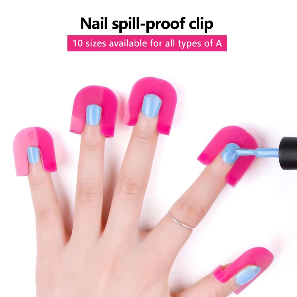 LINMANDA 26Pcs Nail Polish Protector for Fingers Nail Polish Guard Soft Plastic U Shield Skin Cuticle Protector Nail Art Tools